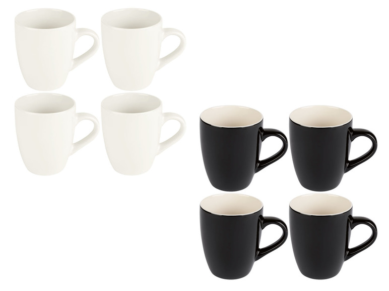 Gehe zu Vollbildansicht: ERNESTO® Tassen-Set, 4-teilig, schwarz/weiß - Bild 1