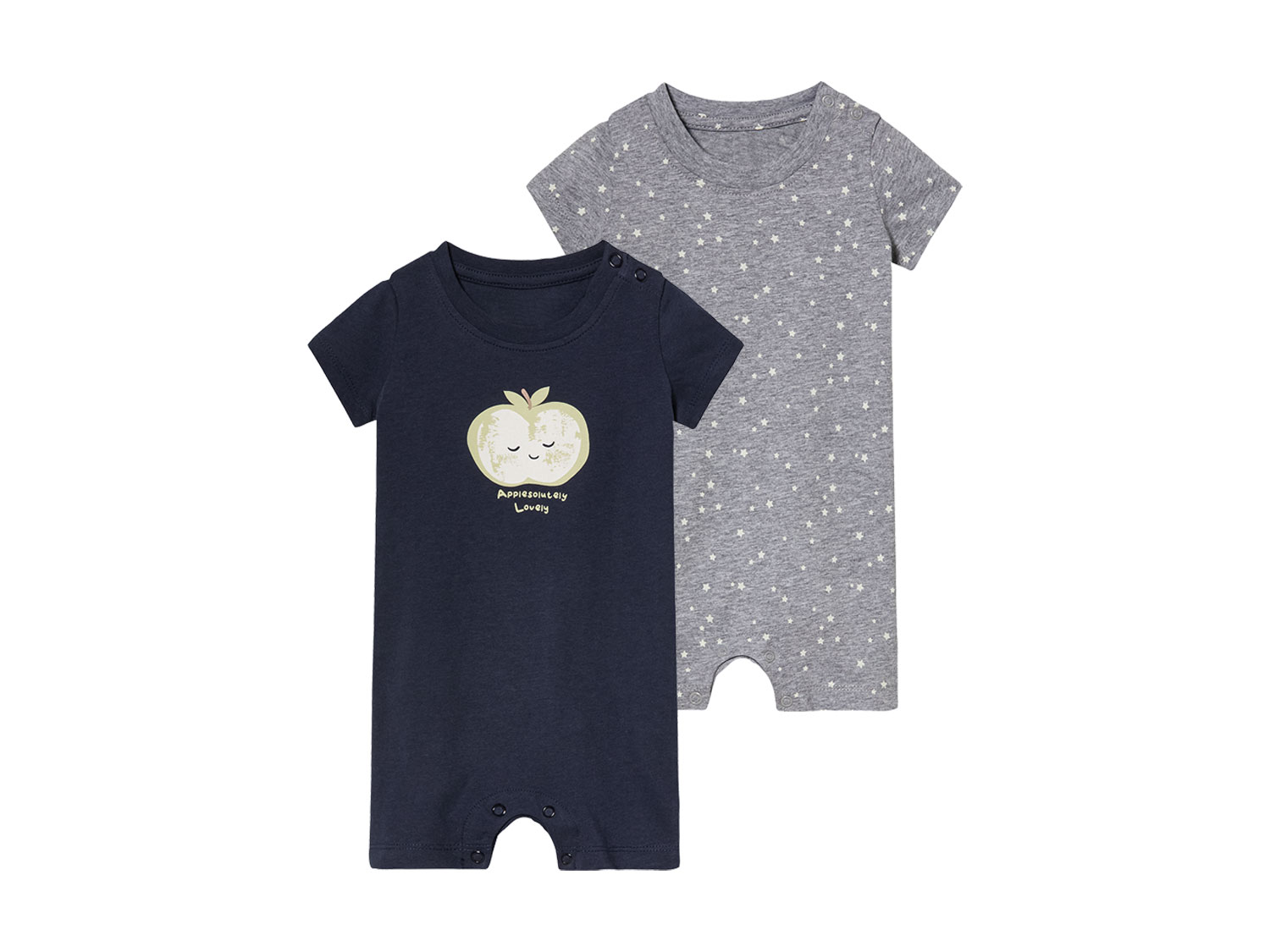 lupilu® Baby Jungen Pyjama kurz (50/56, grau/navy) | 04335633065086