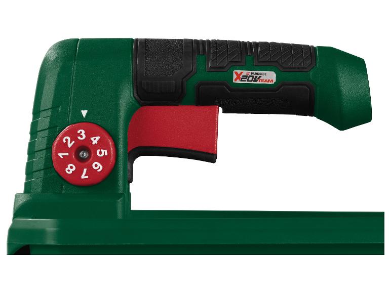 PARKSIDE X 20V TEAM Akku-Heftgerät mit rotem Einstellrad