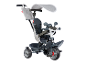 Smoby Baby Drive Dreirad in Grau mit Sonnenschutz und Tasche.