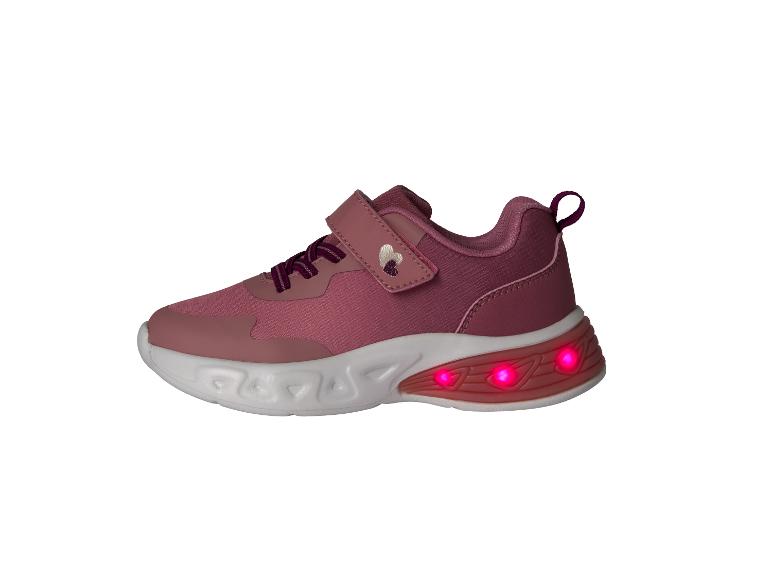 Rosa Mädchen-Sneaker mit LED-Lichtern in der Sohle