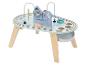 Holz-Aktivitätstisch mit Meeresthema und Perlenlabyrinth.