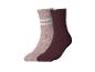 ESMARA KIDS Kindersocken: ein rosa Paar mit weißen Streifen und ein bordeauxfarbenes Paar.