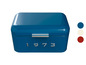 Eine blaue Brotbox mit dem Jahr 1973.