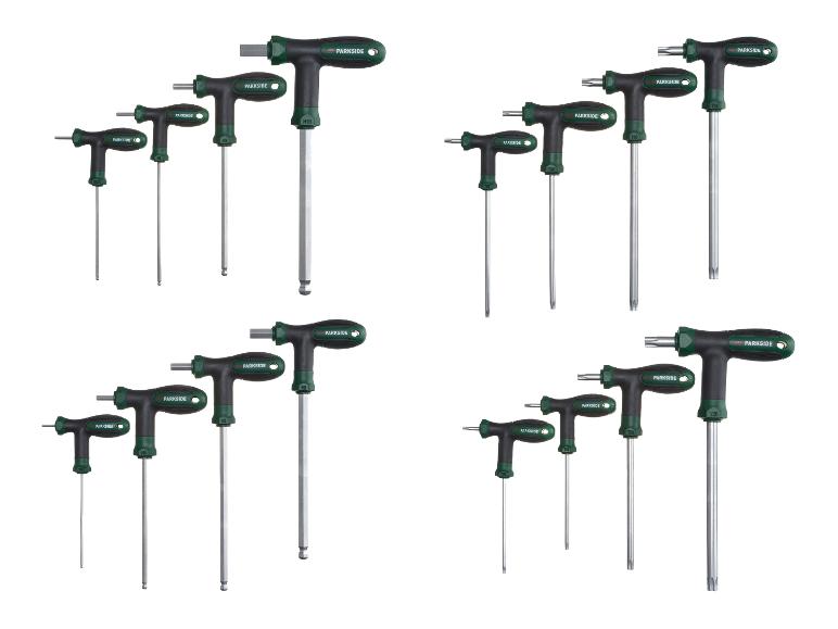 Set Parkside T-Griff Inbus- und Torx-Schlüssel in verschiedenen Größen.