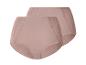 Zwei Paar hellrosa Damen-High-Waist-Slips mit Spitzendetails.