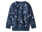 Blaues Fleece-Sweatshirt mit weißen Mond- und Sternenmustern