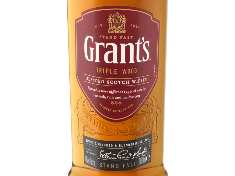 Gehe zu Vollbildansicht: Grant’s Triple Wood Blended Scotch Whisky 40% Vol - Bild 2