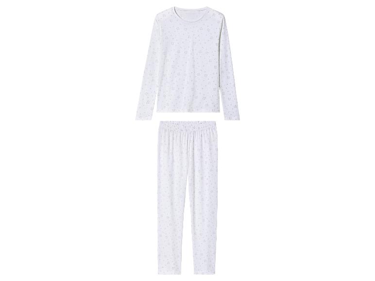 Weißer Pyjama mit Langarm und Hose mit Sternenmuster.