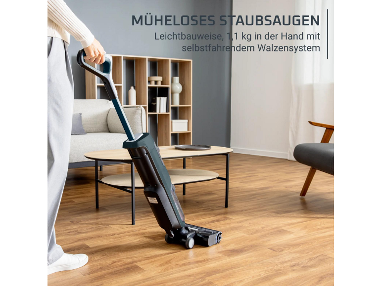 Müheloses Staubsaugen mit 1,1 kg leichtem Staubsauger und selbstfahrendem Walzensystem.