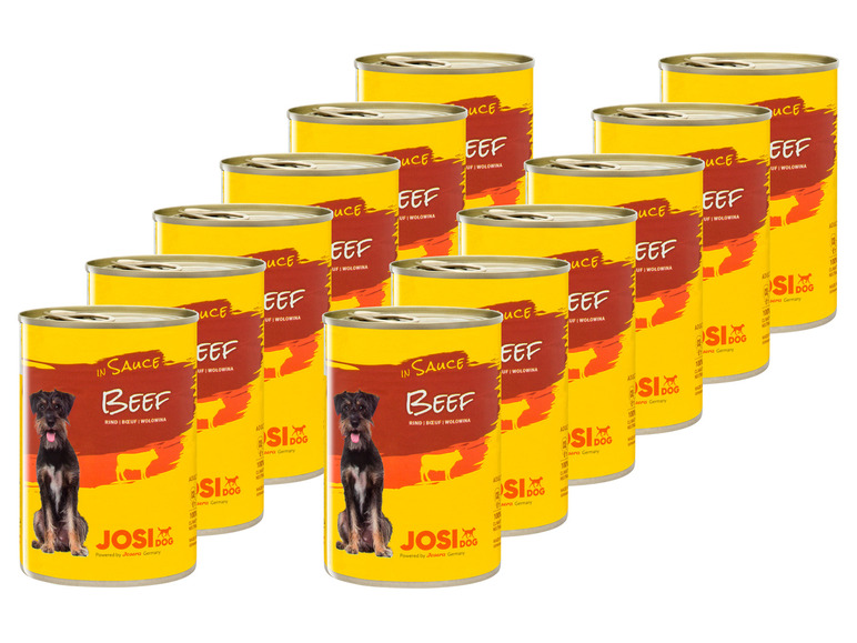 Gehe zu Vollbildansicht: JosiDog Hundenassnahrung Beef in Sauce, 12 x 415 g - Bild 1