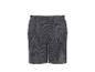 Graue Sportshorts mit geometrischem Muster und elastischem Bund.