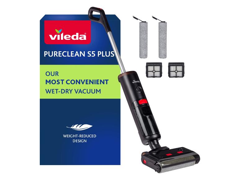 Vileda Pureclean S5 Plus Nass-Trocken-Staubsauger mit Zubehör, gewichtsreduziertes Design.