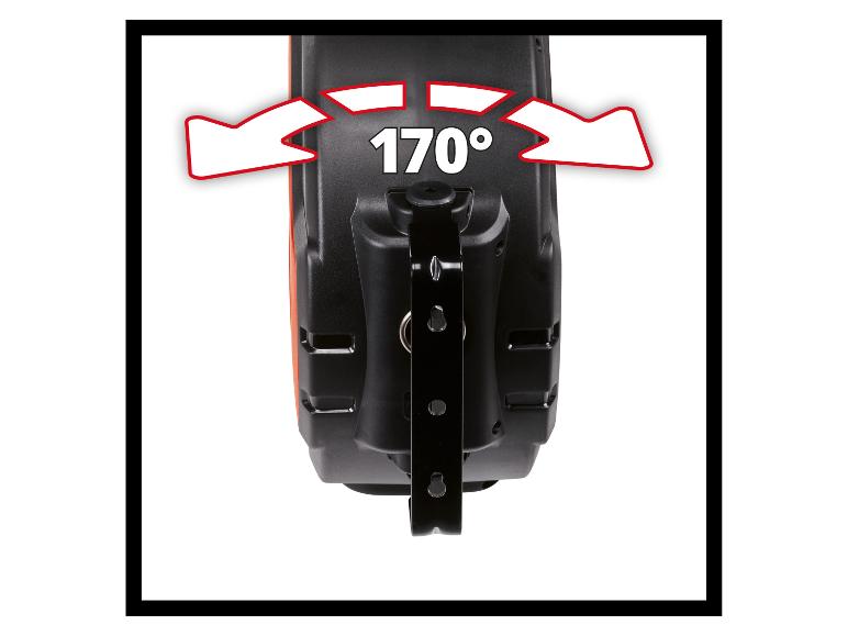 Wandhalterung für Schlauchaufroller mit 170° Schwenkbereich.