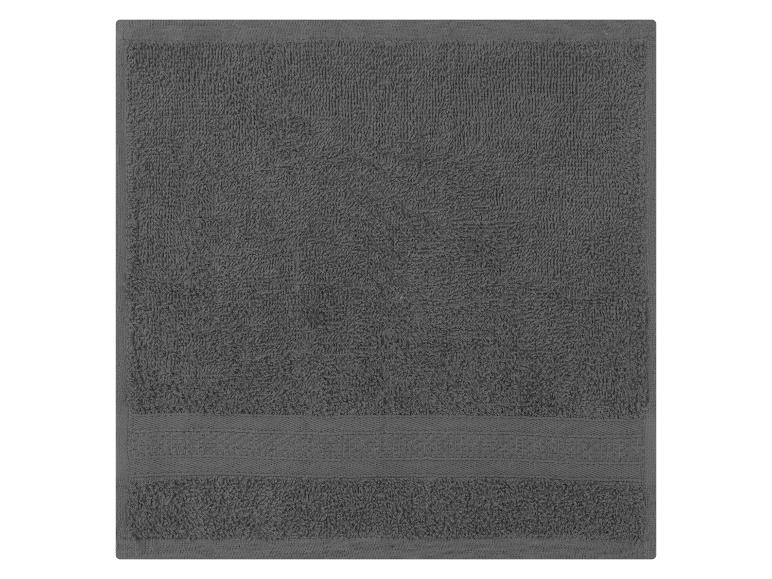Ein dunkelgraues Handtuch mit schlichtem Design.