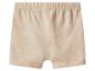 Beige Baumwoll-Shorts mit elastischem Bund und umgeschlagenen Säumen.