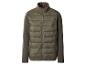 Herren-Steppjacke in Olivgrün mit Strickärmeln und Reißverschluss