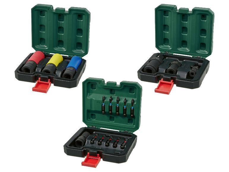 OWIM Steckschlüssel- und Bit-Sets in geöffneten grünen Boxen.