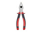 Eine Zange mit roten Griffen.