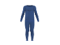 Marineblaues Thermo-Unterwäsche-Set für Herren, bestehend aus Langarmshirt und Hose.