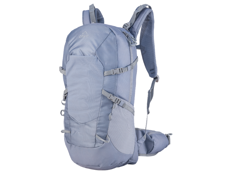 Crivit hellblauer Rucksack mit Schnallen und Riemen