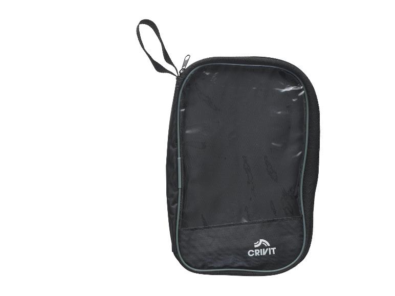 Schwarze Crivit Schuhtasche mit transparentem Fach und Reißverschluss