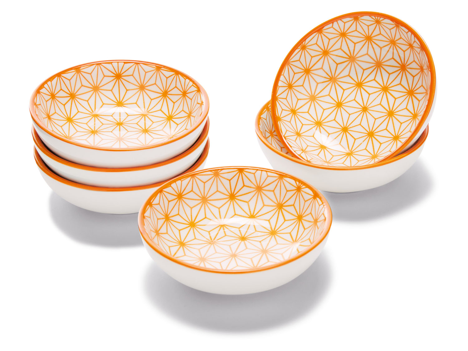 ERNESTO® Schüsseln/Dipschälchen/Porzellanlöffel (Dipschälchen/weiß/orange) – Bild 2 von 3