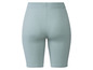 Hellblaue, gerippte Fahrradhose für Damen.