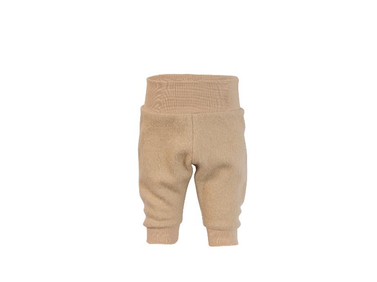 Beige Woll-Babyhose mit hohem Bund und Rippbündchen