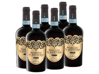 6 x 0,75-l-Flasche Weinpaket Cuor die Pietra Primitivo di Manduria Riserva DOP halbtrocken, Rotwein
