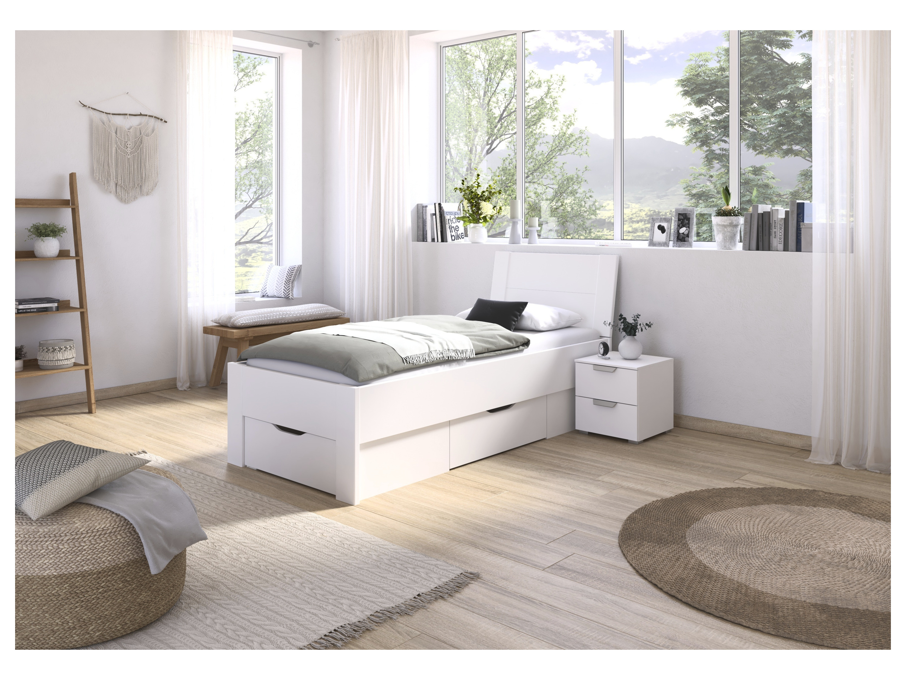 RAUCH ORANGE Aditio Beds Bett mit Unterbau (Liegefläche 90 cm, Weiß, Breite 96 cm / Höhe 100 cm) – Bild 2 von 4