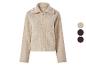 Beige Damen-Fleecejacke mit Reißverschluss und drei Farboptionen.