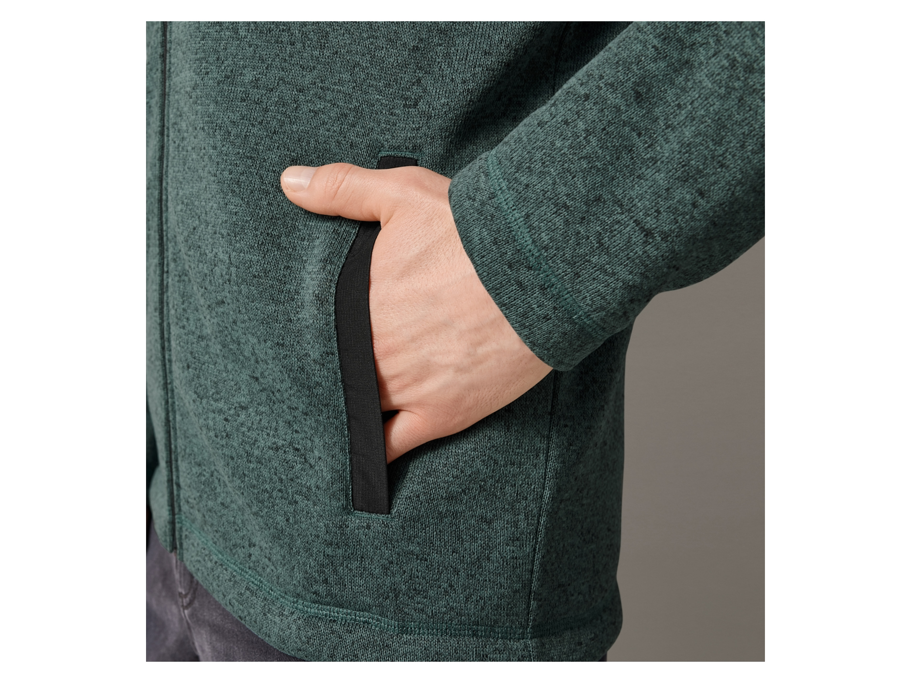 Thumbnail - LIVERGY® Herren Jacke Strickfleece (Grün, S(44/46))