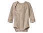 Beiger gerippter Langarm-Babybody