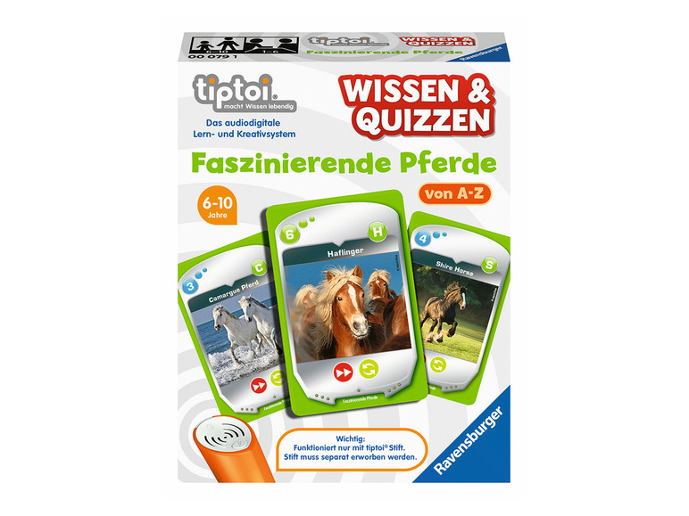 Gehe zu Vollbildansicht: Ravensburger Lernspiel »tiptoi® Wissen & Quizzen: Faszinierende Pferde«, interaktiv - Bild 1