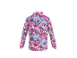 Langarmshirt mit farbenfrohem Fuchs- und Blumenmuster.