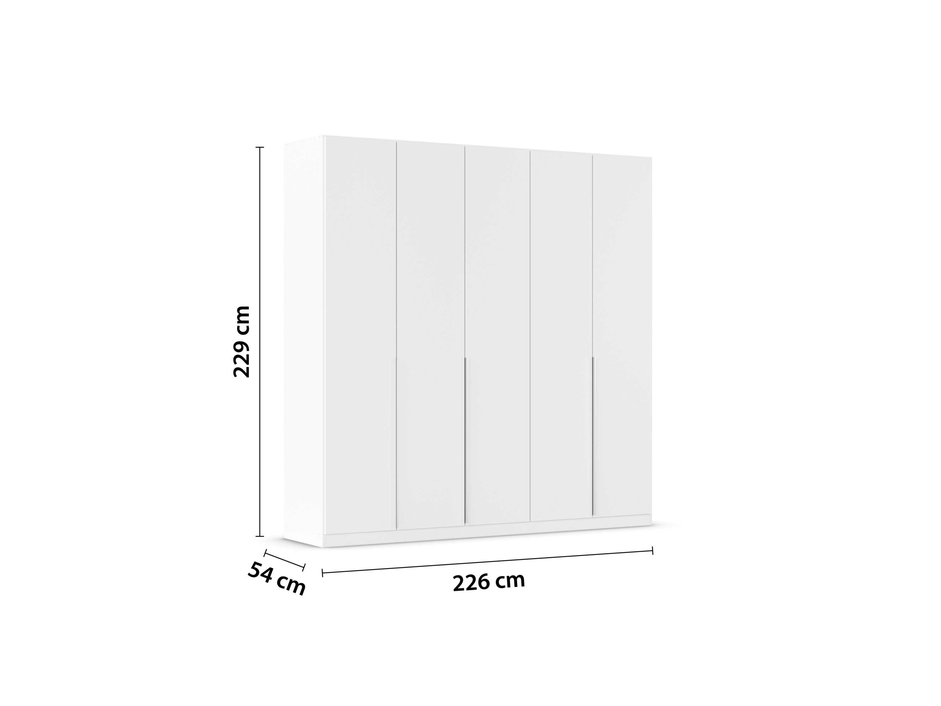 Thumbnail - rauch ORANGE Drehtürenschrank Alabama (Classic-Zubehör, Weiß, Griffe Alufarben, 226 x 229 cm)