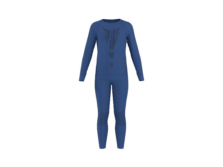 Blaues Herren-Thermo-Langarmshirt und lange Hose.