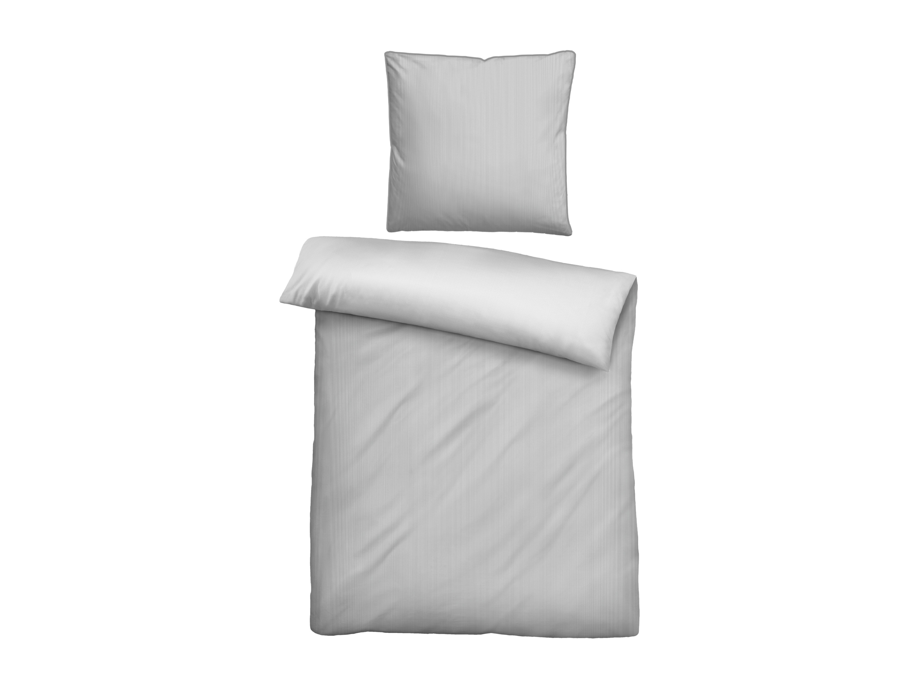 BIBERNA Mako-Satin Bettwäsche (155 x 220 cm + 80 x 80 cm, sturmgrau) – Bild 2 von 4