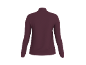 Rückansicht eines weinroten Damen-Langarmshirts mit Stehkragen