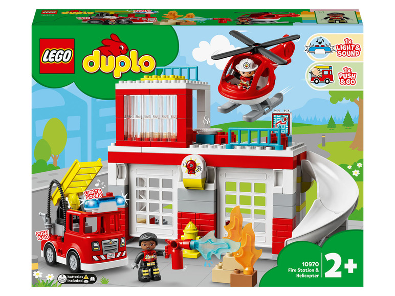 Gehe zu Vollbildansicht: LEGO® DUPLO® 10970 »Feuerwehrwache mit Hubschrauber« - Bild 1