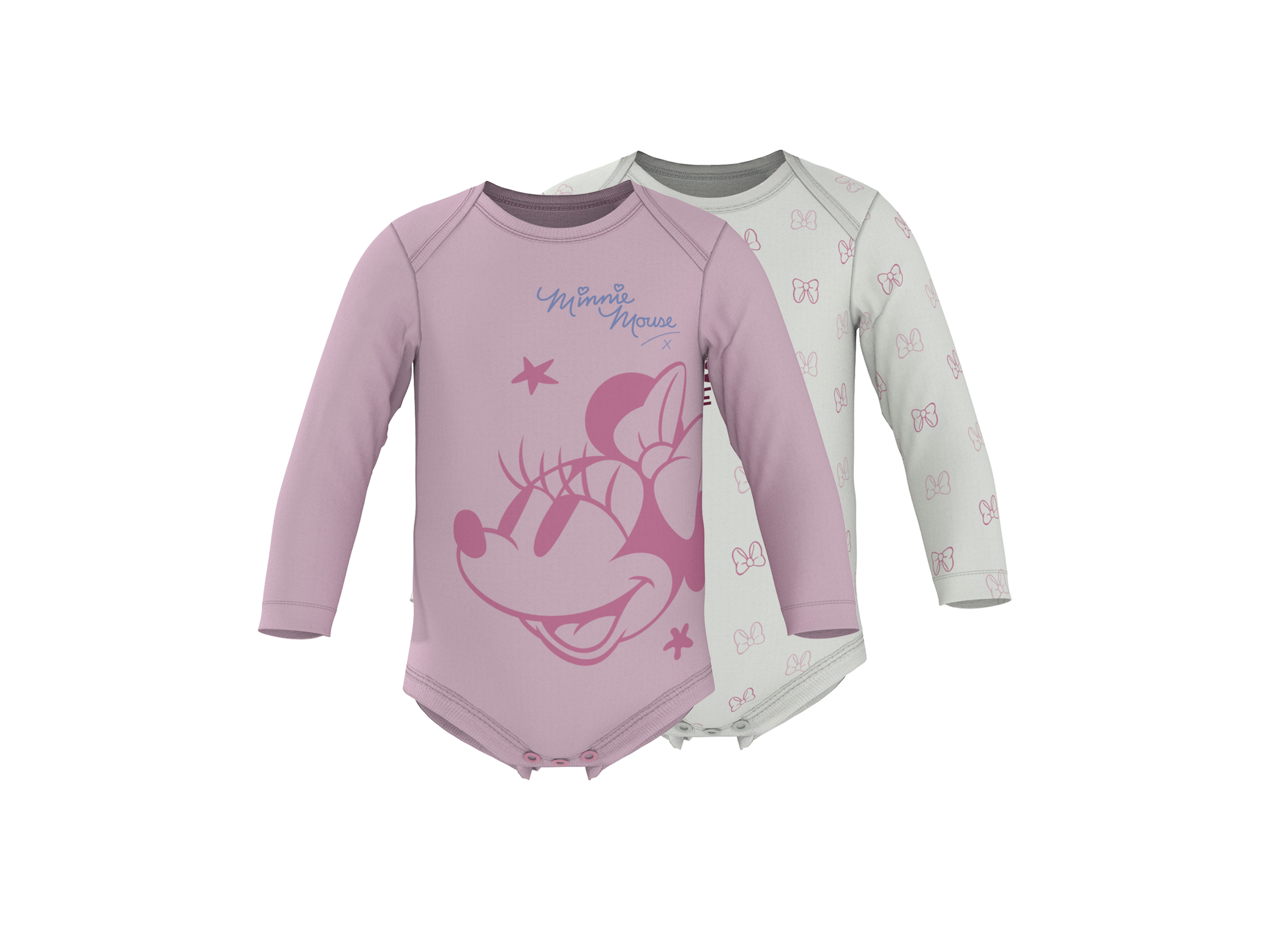 LUPILU® Baby Bodys, 2 Stück (rosa/weiß, 74/80)""