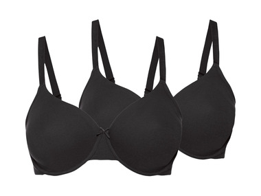 esmara® - Damen Bügel BH, 2 Stück, mit gemouldeten Cups (schwarz, 85D) 