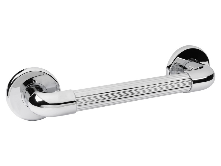 Ein verchromter Griff für das Badezimmer.