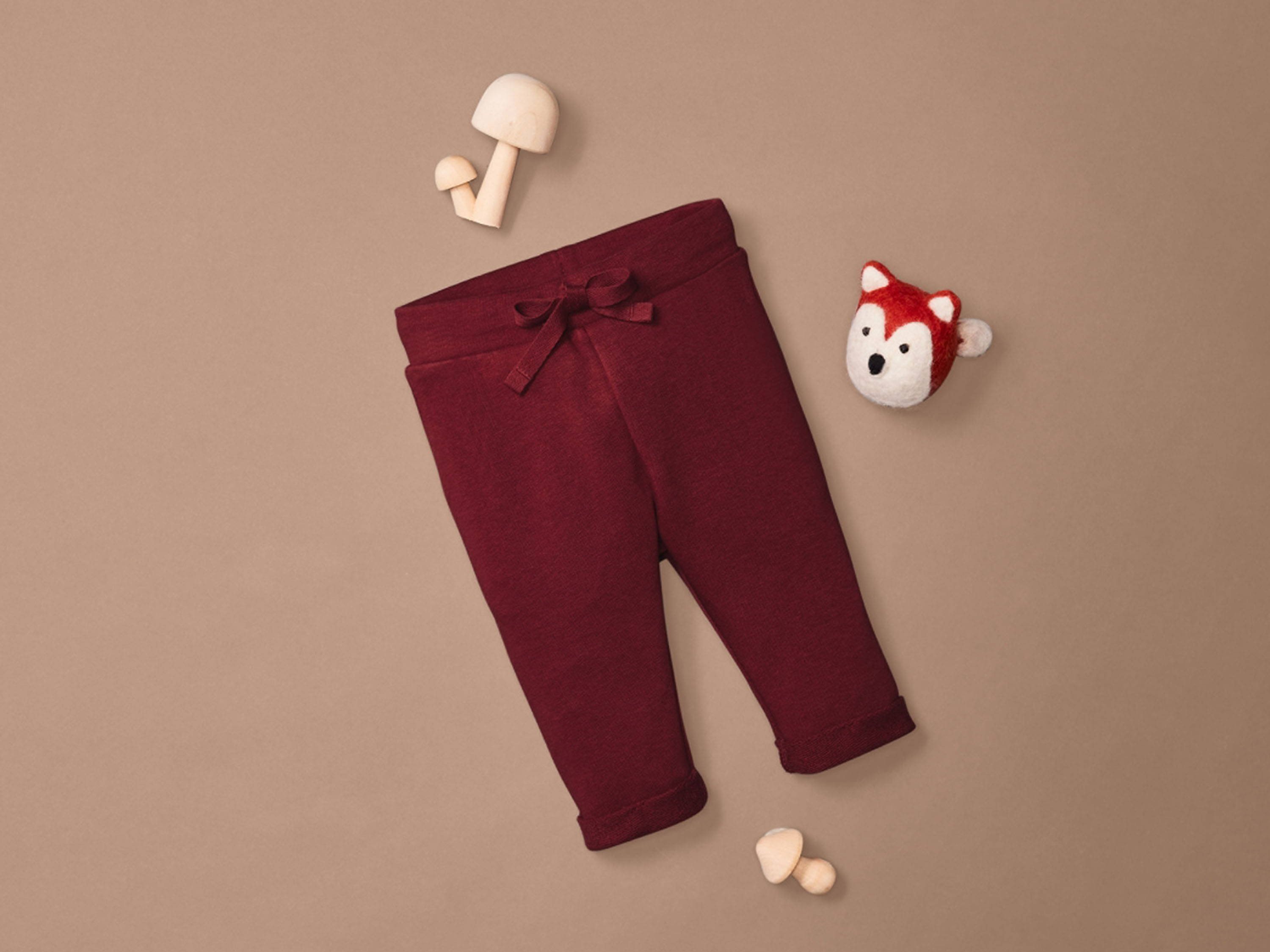 Thumbnail - lupilu® Baby Mädchen Sweathose (Burgundy, 62/68)