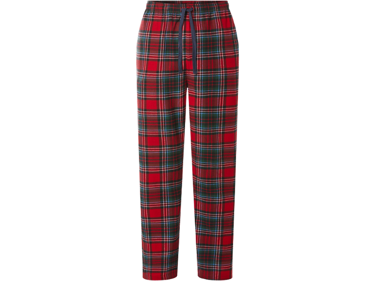 Rot-grün-blaue karierte Pyjamahose mit Kordelzug.