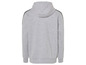 Ein grauer Hoodie mit einem Logo auf dem Ärmel.