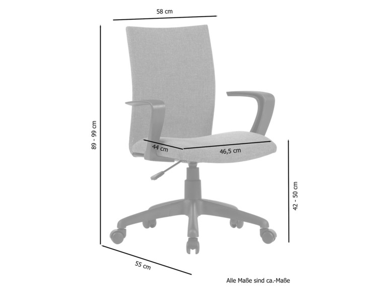 Gehe zu Vollbildansicht: byLIVING Schreibtischstuhl »Sit«, höhenverstellbar, mit Gasdruckfeder - Bild 11