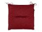 Ein rotes Livarno Living Gartenstuhlkissen.