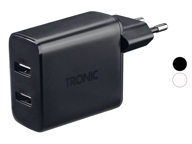 Gehe zu Vollbildansicht: TRONIC Wandladegerät mit 2 USB-A-Ausgängen - Bild 1